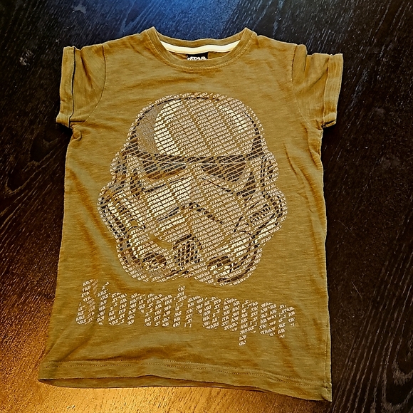 6yrs STARWARS stormtrooper t-shirt khaki green genuine merch good used condition - Picture 3 of 9